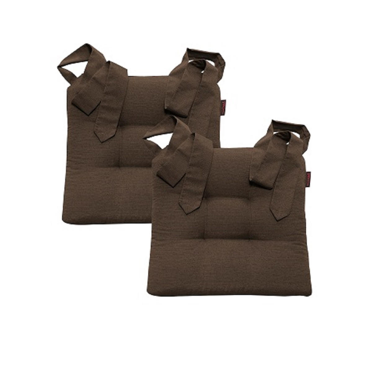 STUHLKISSEN Fino mit Schleifenband 2er Set braun - Braun, Textil (46/42/7cm) - Magma Heimtexx