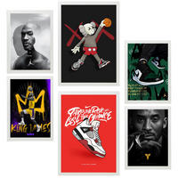 POSTER Set Mit 6 Ikonischer Basketball König James Jordan Nike A3 & A4 Weißer Rahmen - Weiß, Papier (29/3cm) - Nacnic