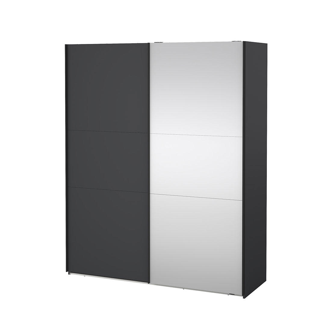 SCHIEBETÜRENSCHRANK, Como, Grau, Holzwerkstoff, 179 x 67 x 221 cm - Grau, Holzwerkstoff (179/221/67cm) - ebuy24