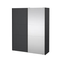 SCHIEBETÜRENSCHRANK, Como, Grau, Holzwerkstoff, 179 x 67 x 221 cm - Grau, Holzwerkstoff (179/221/67cm) - ebuy24