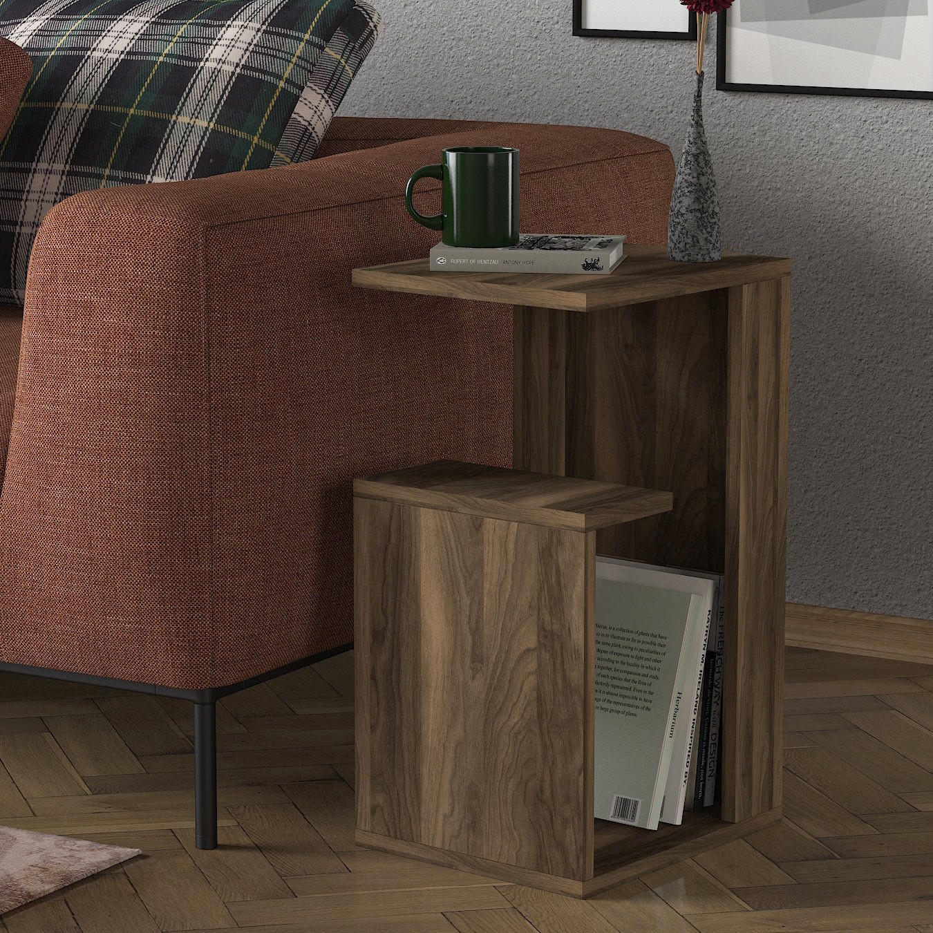 BEISTELLTISCH Sister Tesbih Walnuss - Walnussfarben/Braun, Holzwerkstoff (30/35/60cm) - moebel17