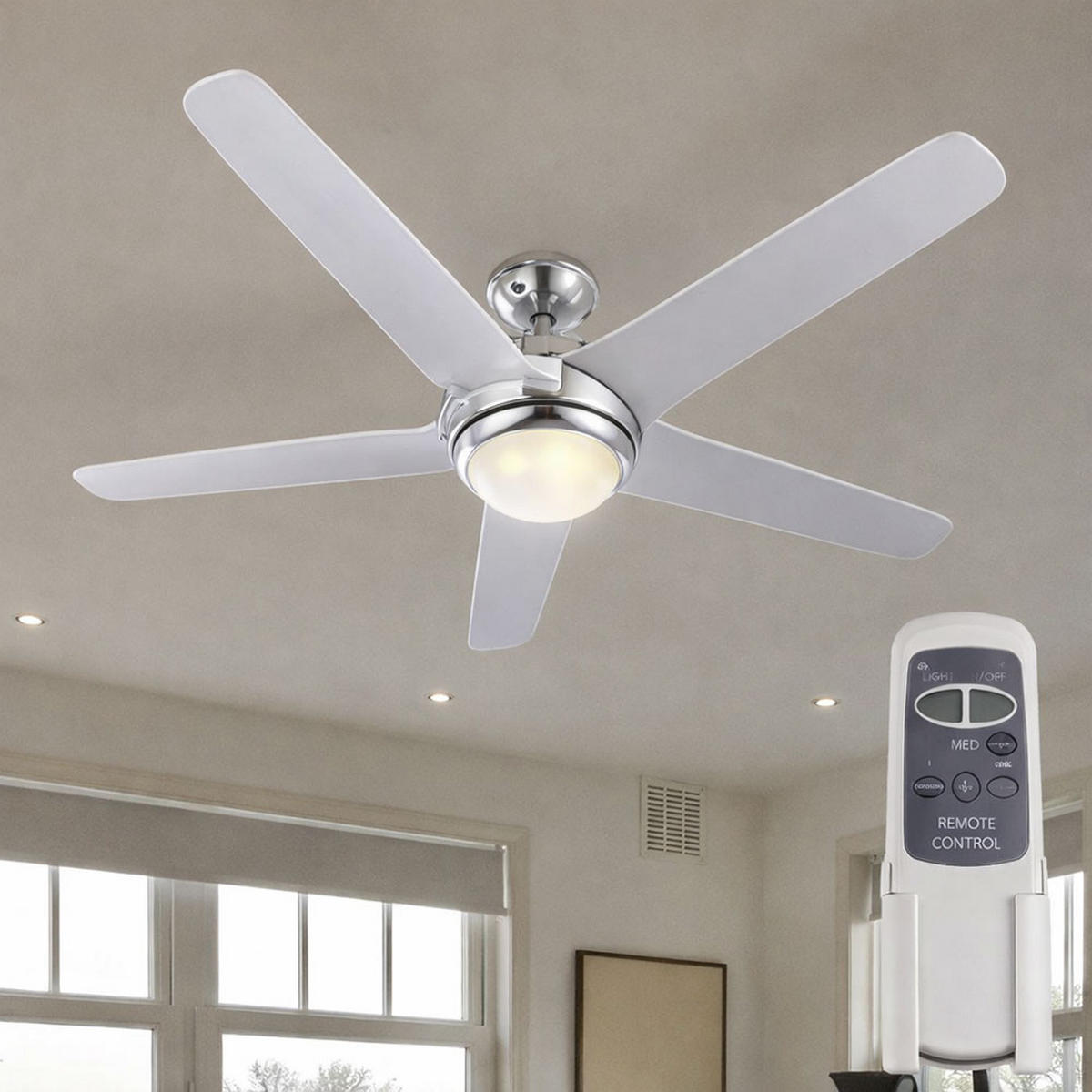 LED DECKENLEUCHTE Fabiola Weiß Glas - Weiß, Glas (137/137/37.2cm) - Globo Lighting
