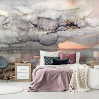VLIESTAPETE Grau 200/140 cm - Rot/Grau, Textil (200/1cm) - KUNSTLOFT