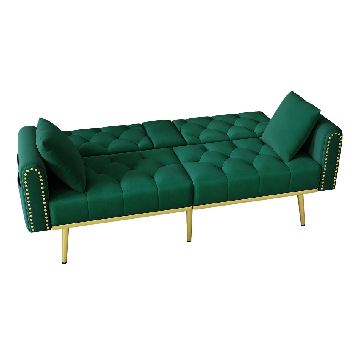 SCHLAFSOFA 175/80/73.5 cm Grün mit drei verstellbaren Neigungswinkeln und Getränkehalter - Grün, Textil (175/73.5/80cm) - Oxeza