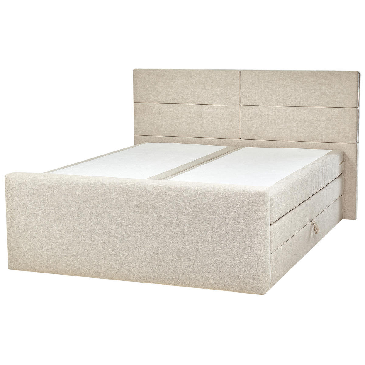 BOXSPRINGBETT 180/200cm Helles Beige Aristocrat - Beige, Textil (180/200cm) - Beliani