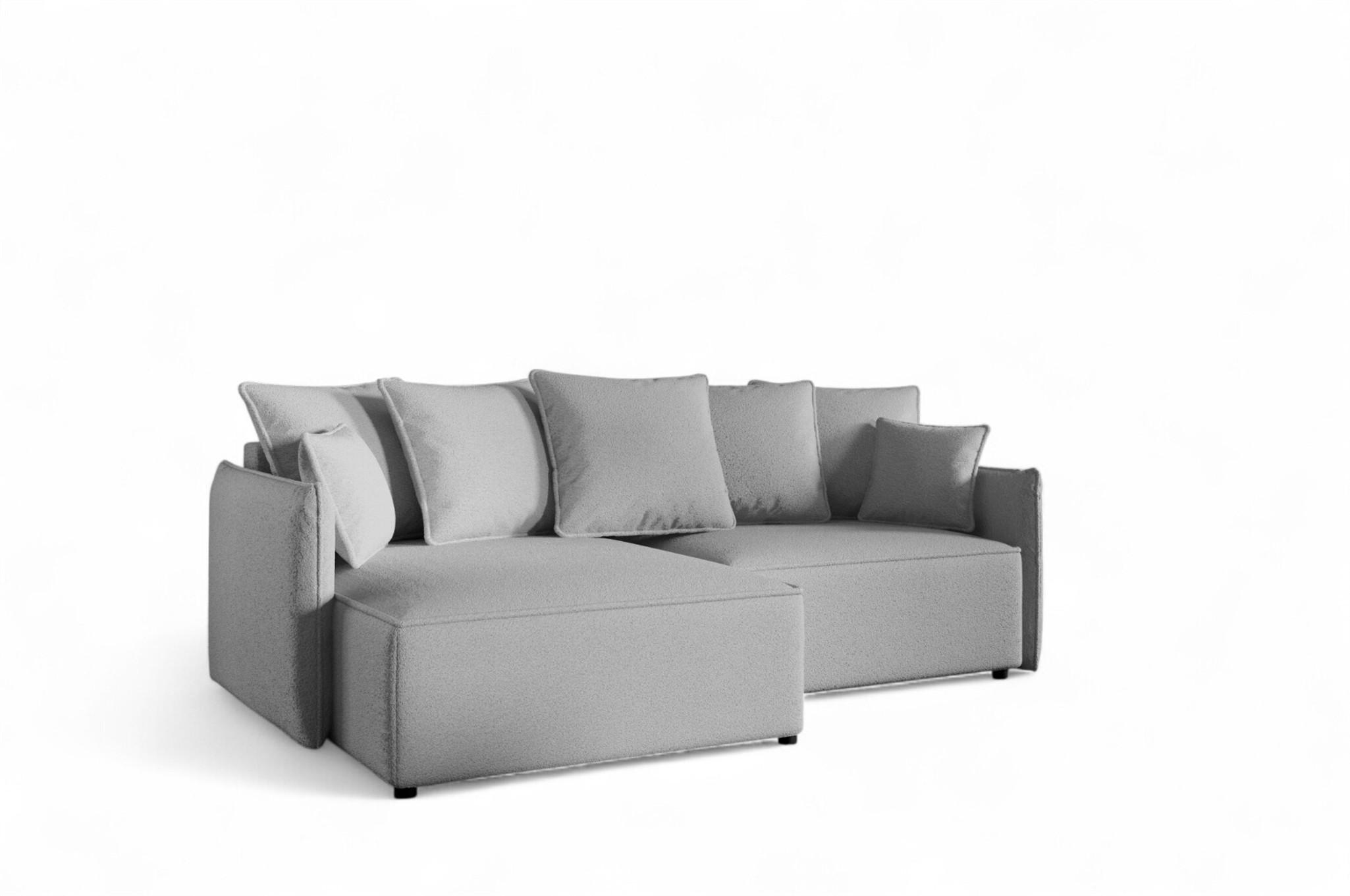 ECKSOFA Minea Mit Schlaffunktion - Grau, Holzwerkstoff/Textil (221/153cm) - Fun Möbel