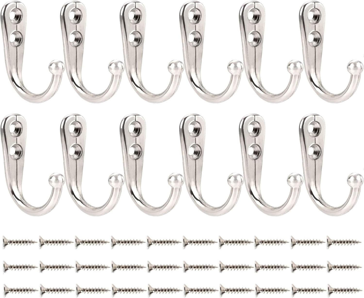 HANDTUCHHAKEN , Set mit 12 verchromten Wandhaken - Grau, Metall (2.9/1.2/4.2cm) - BELZ