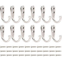 HANDTUCHHAKEN , Set mit 12 verchromten Wandhaken - Grau, Metall (2.9/1.2/4.2cm) - BELZ