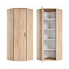 ECKSCHRANK Der Lange - Weiß/Sonoma Eiche, Holzwerkstoff (64/180/64cm) - Mokebo