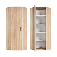 ECKSCHRANK Der Lange - Weiß/Sonoma Eiche, Holzwerkstoff (64/180/64cm) - Mokebo
