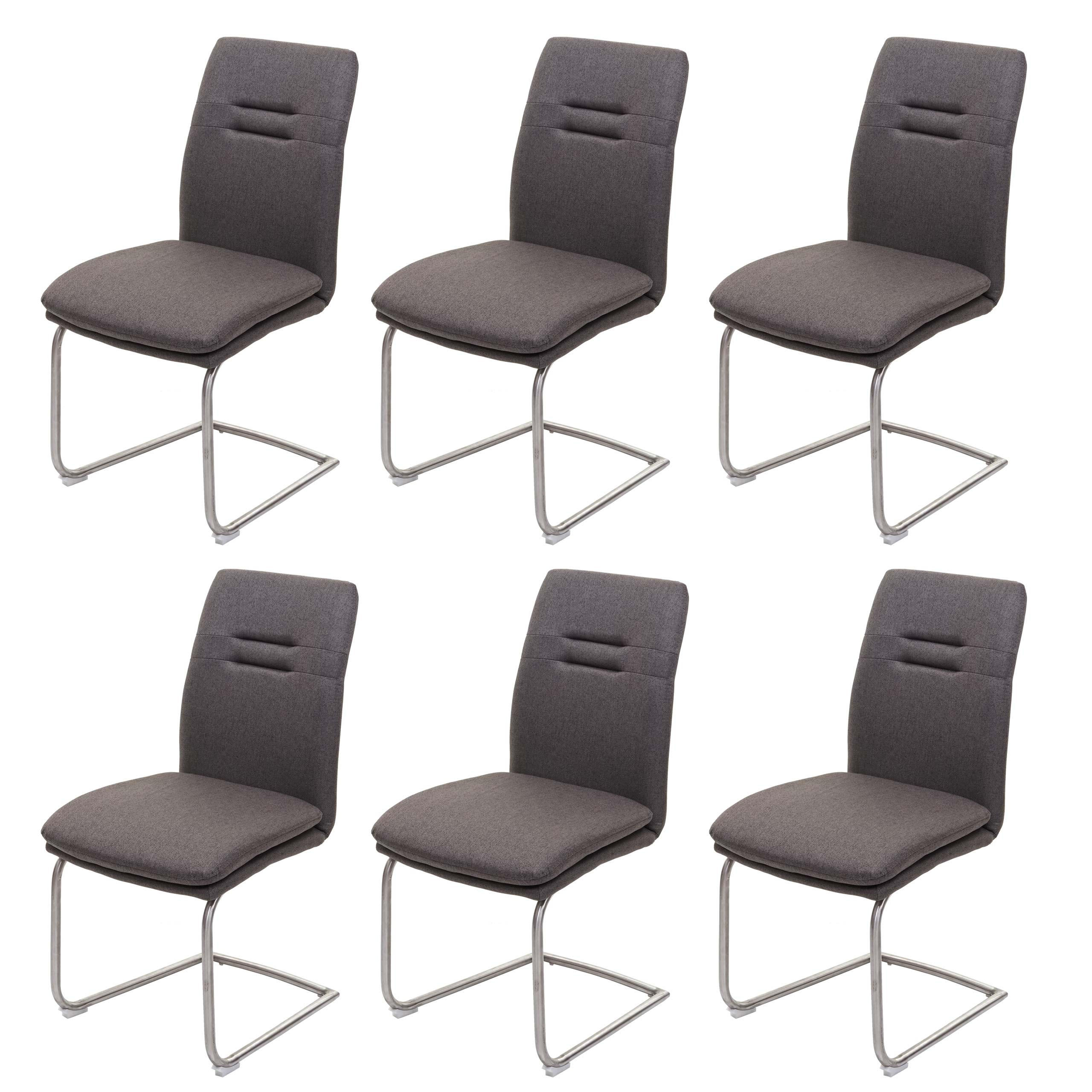 ESSZIMMERSTUHL Grau 6er-Set - Grau, Textil (47/92/57cm) - MCW