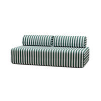2-3-SITZER-GARTENSOFA mit Streifen in Weiß und Dunkelgrün - Dunkelgrün, Textil (95/70.5/190cm)