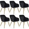 ESSZIMMERSTUHL 6er Set Marilyn 58 x 62 x 82 cm schwarz/gold - Goldfarben/Schwarz, Textil (58/82/62cm) - tectake