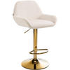 BARHOCKER Samt creme - Goldfarben/Creme, Textil/Metall (51/89/52cm) - CLP