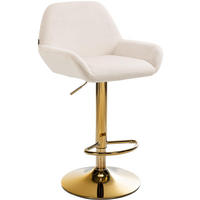 BARHOCKER Samt creme - Goldfarben/Creme, Textil/Metall (51/89/52cm) - CLP