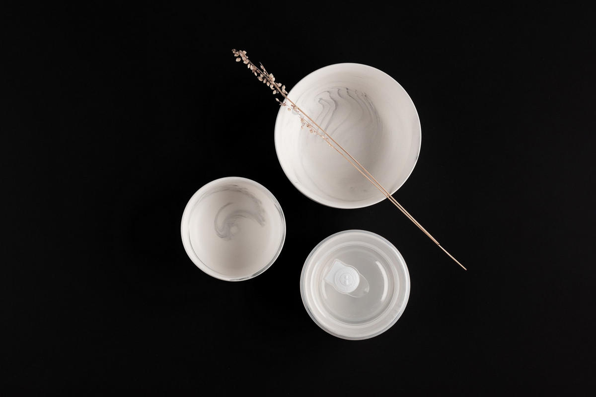 KERAMIKSCHALE mit Deckel Ø 13 cm - Weiß, Keramik (13cm)