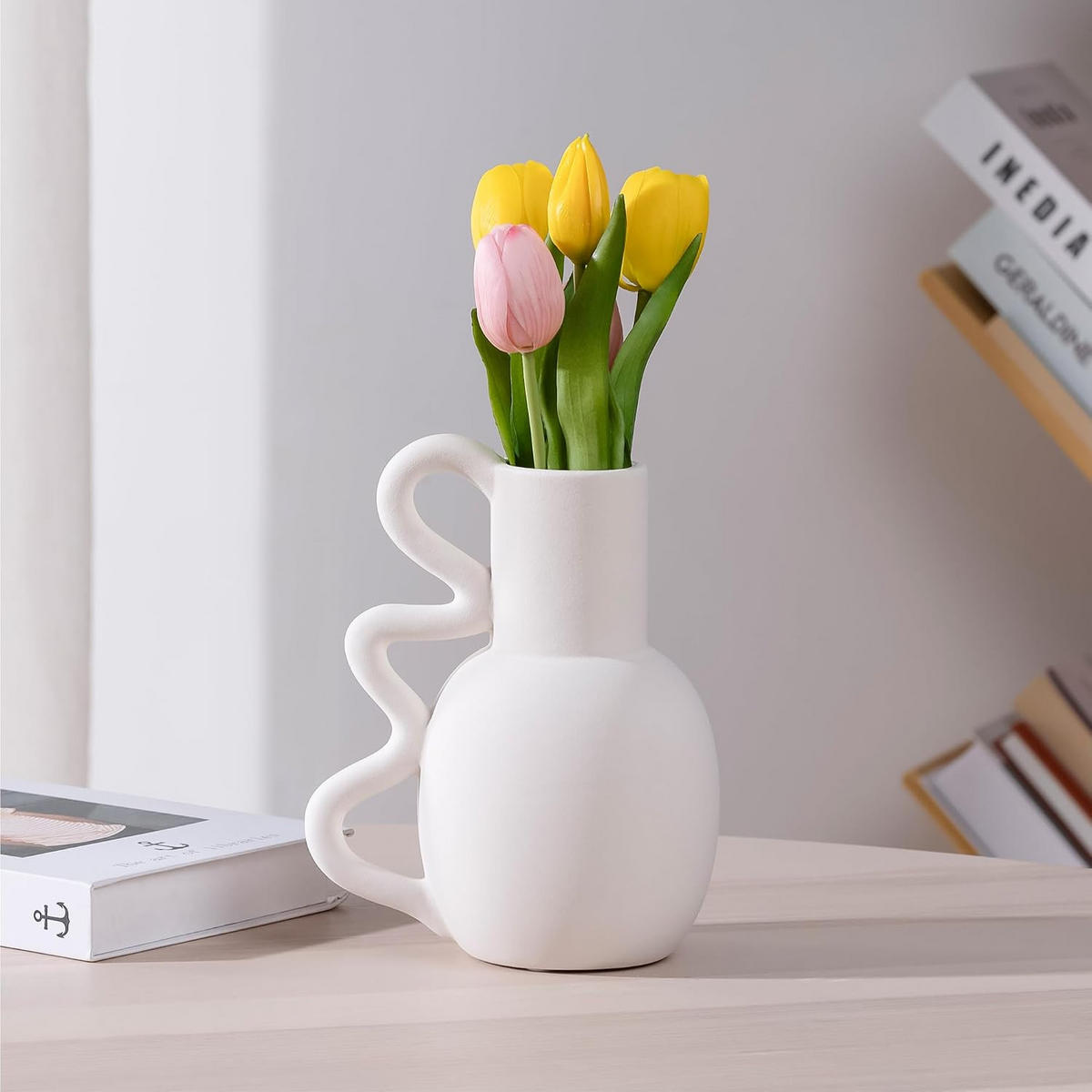 VASE 15 x 15 x 18,5 cm Keramik - Weiß, Keramik (18.5cm) - LIBRATON