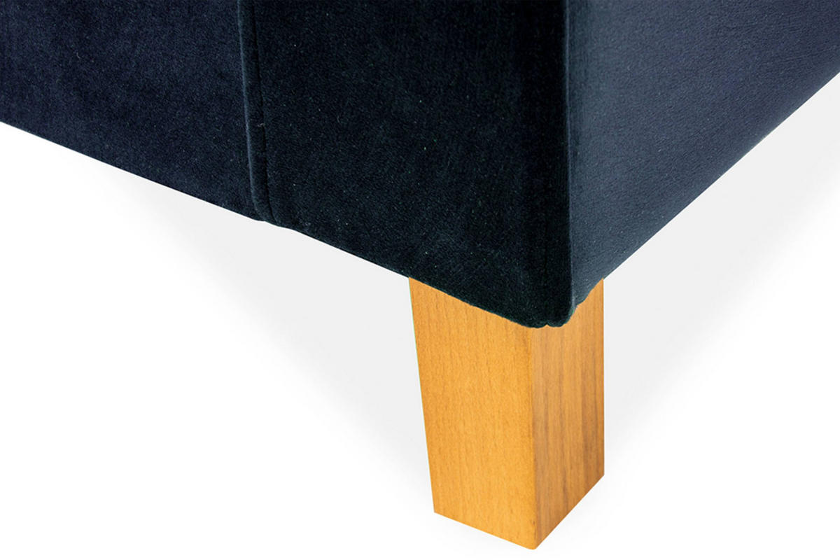 SESSEL ERISO mit Armlehnen und angenehmer Stoff zum Anfassen, Velour-Stoff, marineblau - Blau/Braun, Textil (80/75/75cm) - KONSIMO®