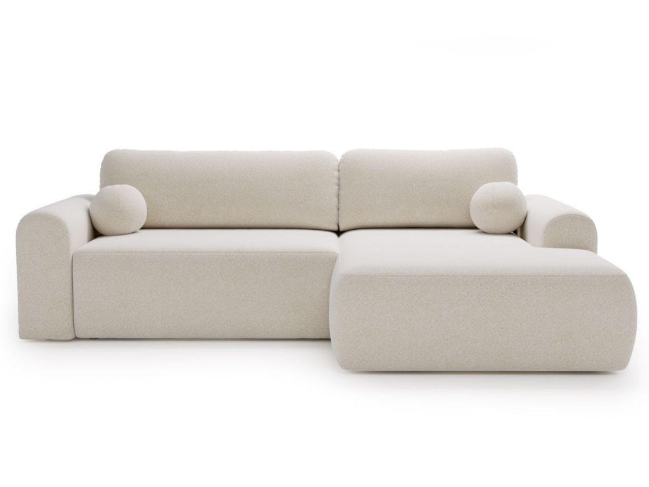 ECKSOFA Savana Weiß Rechts - Weiß, Holz/Textil (177/257cm) - Graingold