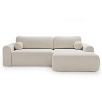 ECKSOFA Savana Weiß Rechts - Weiß, Holz/Textil (177/257cm) - Graingold