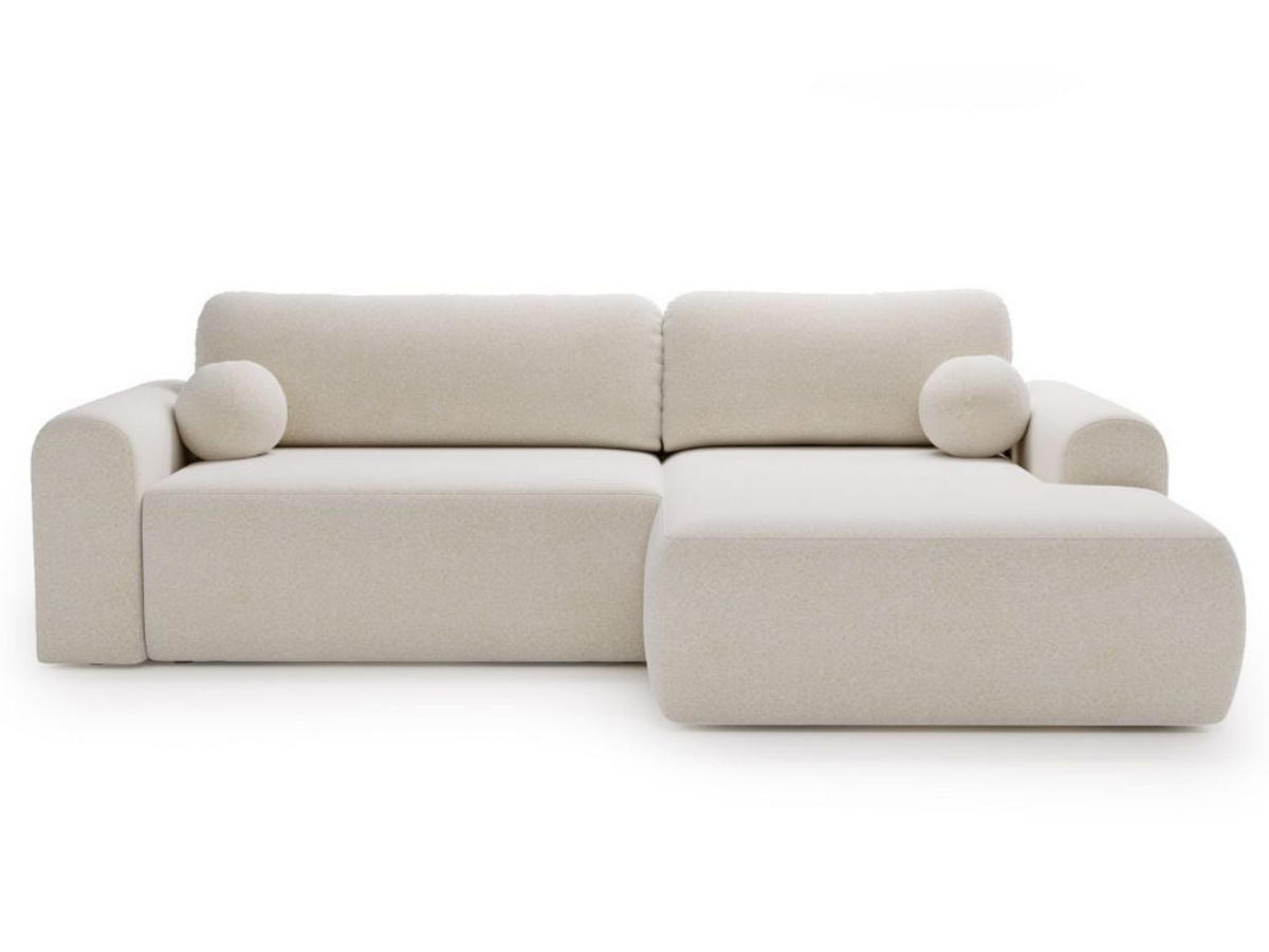 ECKSOFA Savana Weiß Rechts - Weiß, Holz/Textil (177/257cm) - Graingold