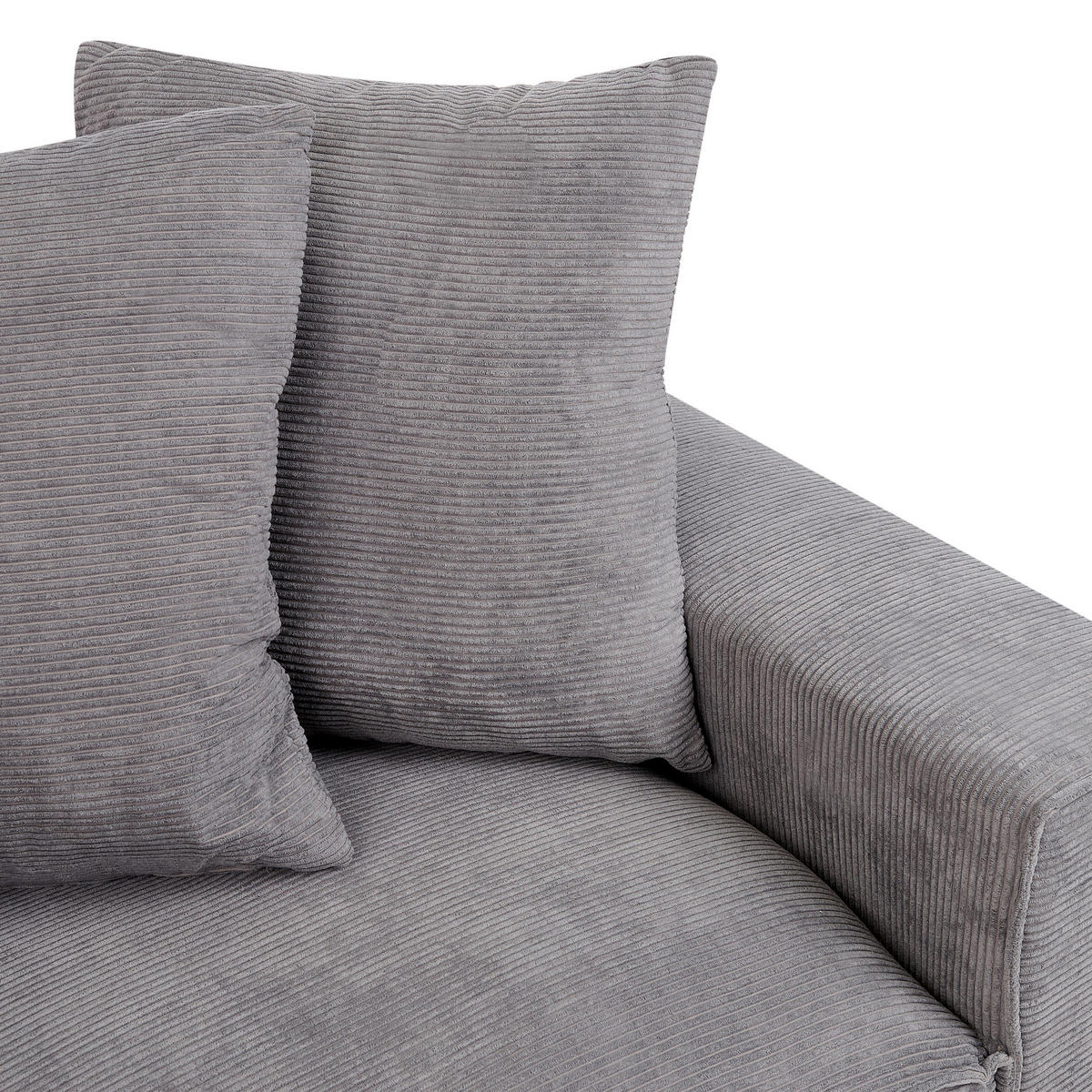 3-SITZER-SOFA Cord Dunkelgrau Viskan - Dunkelgrau, Textil (200/67/82cm) - Beliani