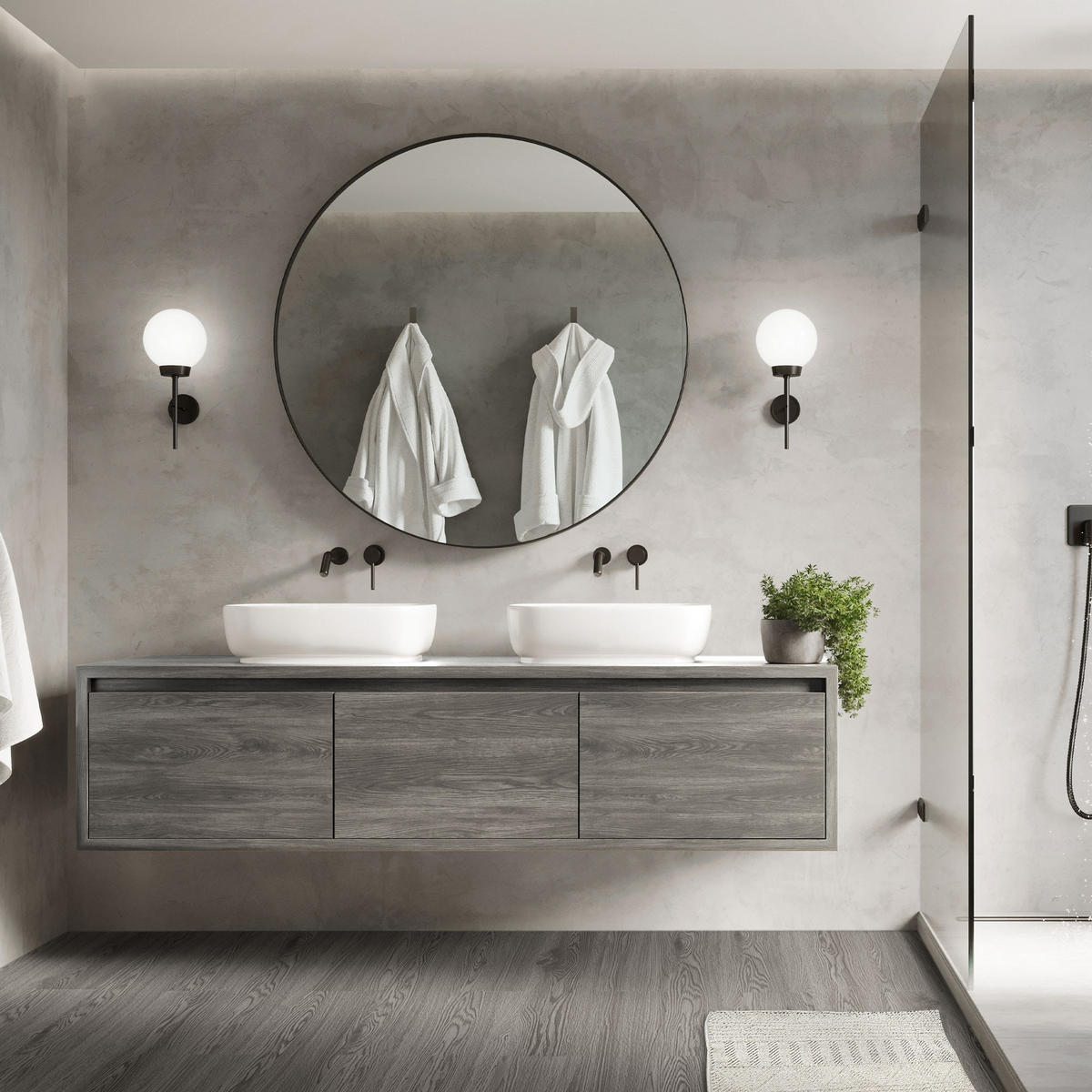 VINYLBODEN selbstklebend 8,92m²/64 Dielen Eiche Grau - Grau, Kunststoff (91.5/15.3/0.2cm) - ML-DESIGN