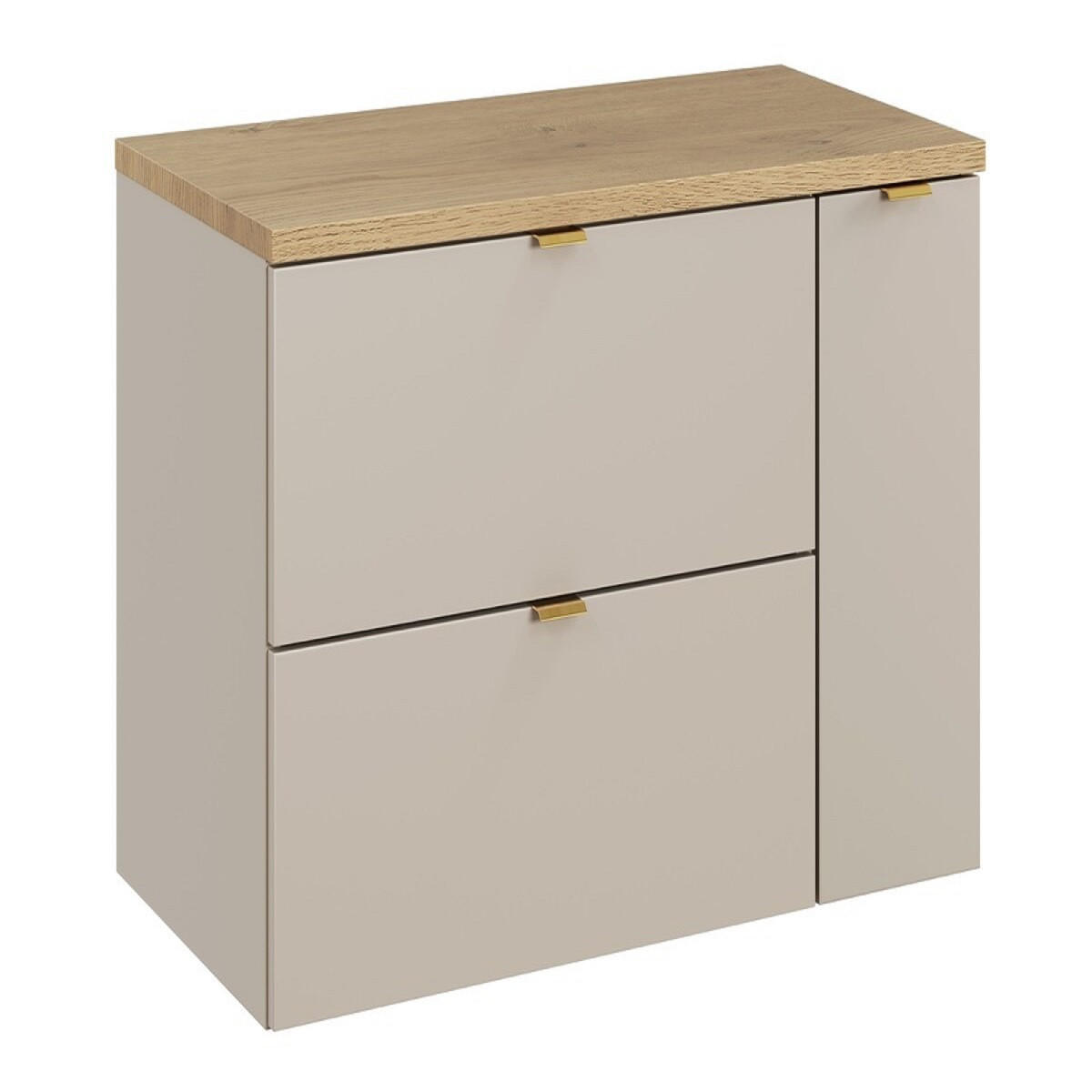 WASCHTISCHUNTERSCHRANK 80 cm 3Teile - Dalia Cashmere D BM361 in Kaschmir/Cremona-Eiche - Kaschmir, Holz (80/50/48cm)