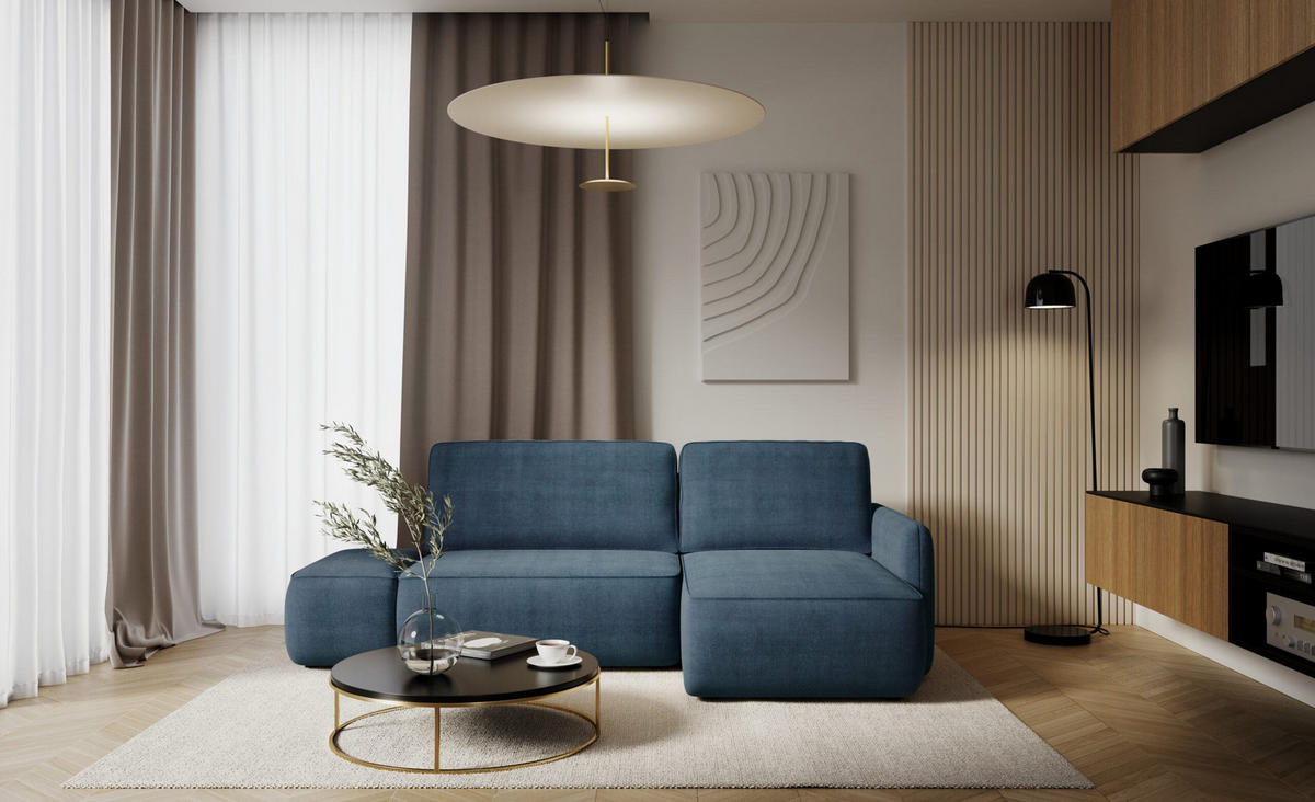 ECKSOFA mit Schlaffunktion Blau - Blau, Textil (229/148cm) - Furnisell