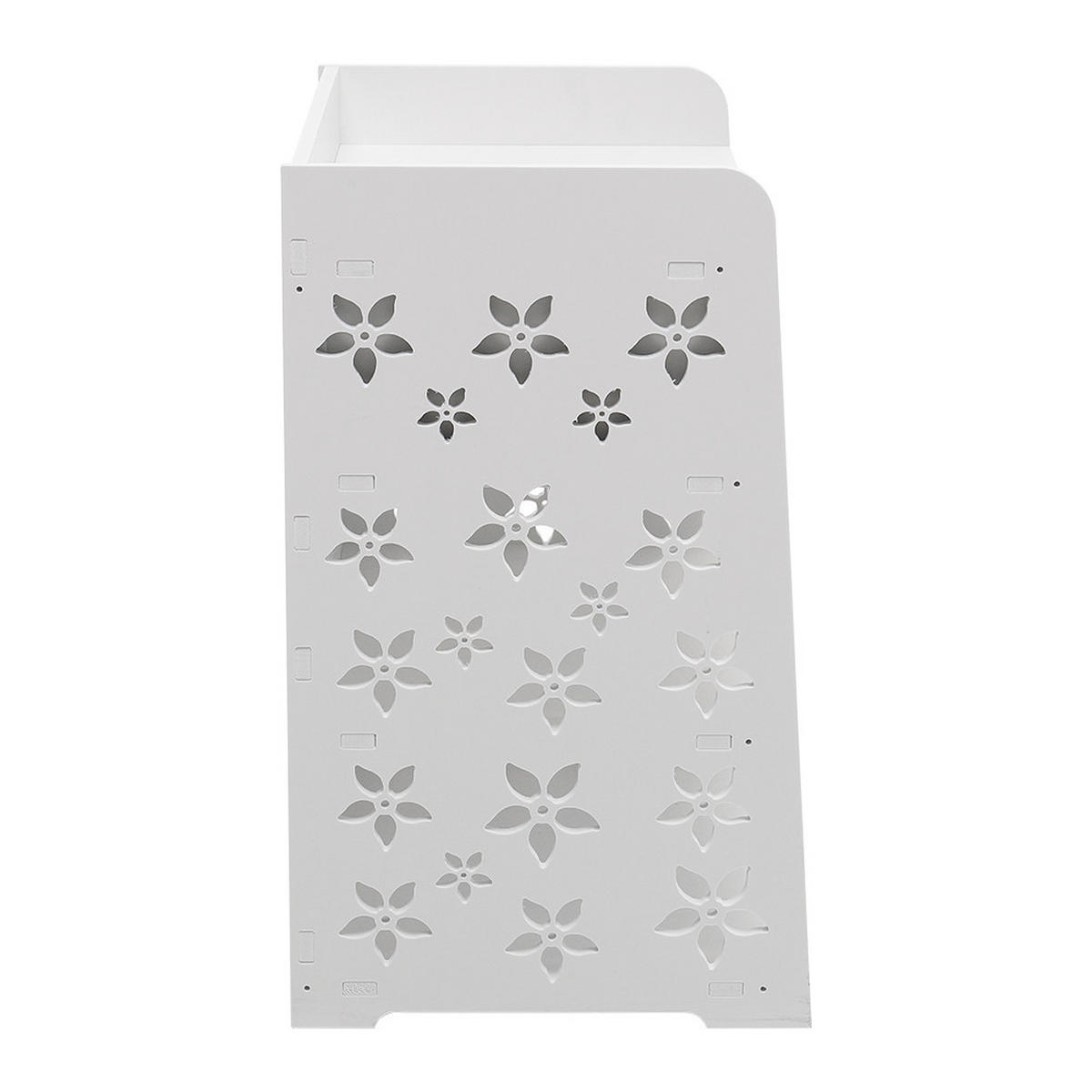 NACHTTISCH 40/30/50 cm Schublade Fächer WPC-Platten Weiß - Weiß, Holzwerkstoff (40/50/30cm) - Livingandhome