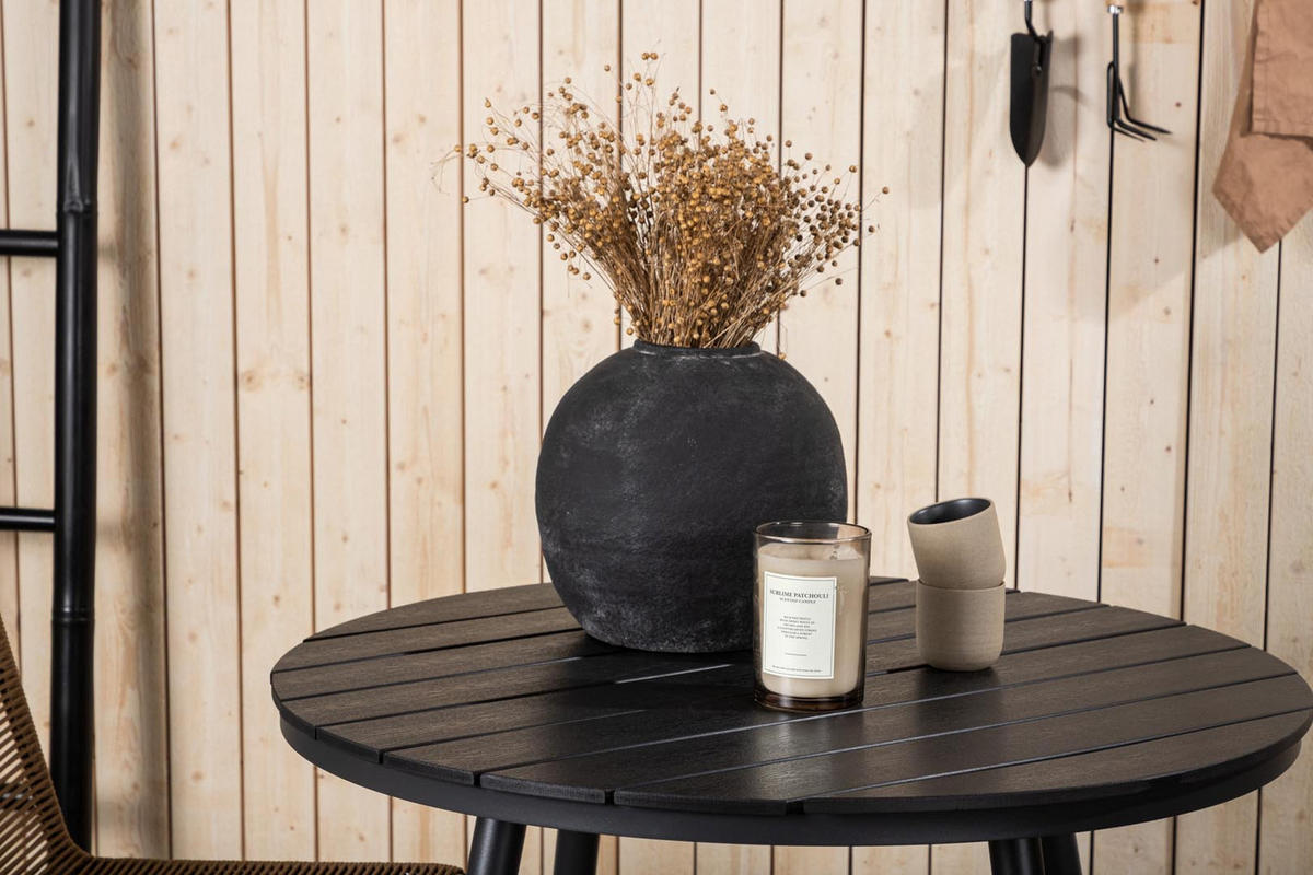 GARTENTISCHGRUPPE Schwarz - Schwarz, Kunststoff/Metall - ebuy24