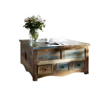 COUCHTISCH Altholz 100x100x50 mehrfarbig lackiert NATURE OF SPIRIT #62 - Multicolor, Holzwerkstoff (100/100/50cm) - Massivmoebel24