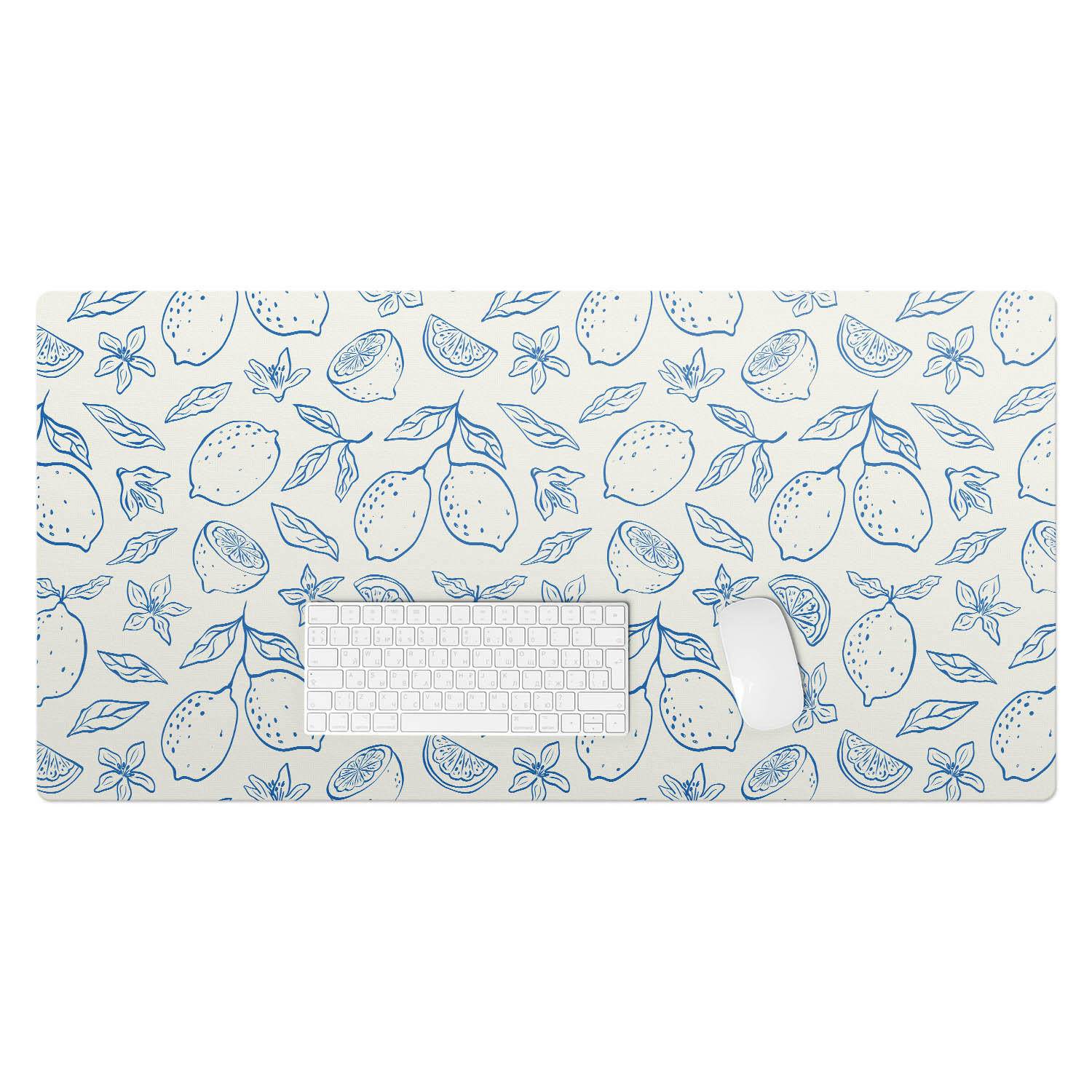 Wallfluent Schreibtischunterlage Pastellblau 50x1.6x100 cm