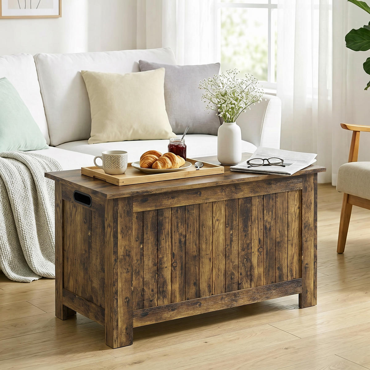 AUFBEWAHRUNGSTRUHE Braun 81/40/46 cm - Braun, Holzwerkstoff (40/46/81cm) - PANGIVO