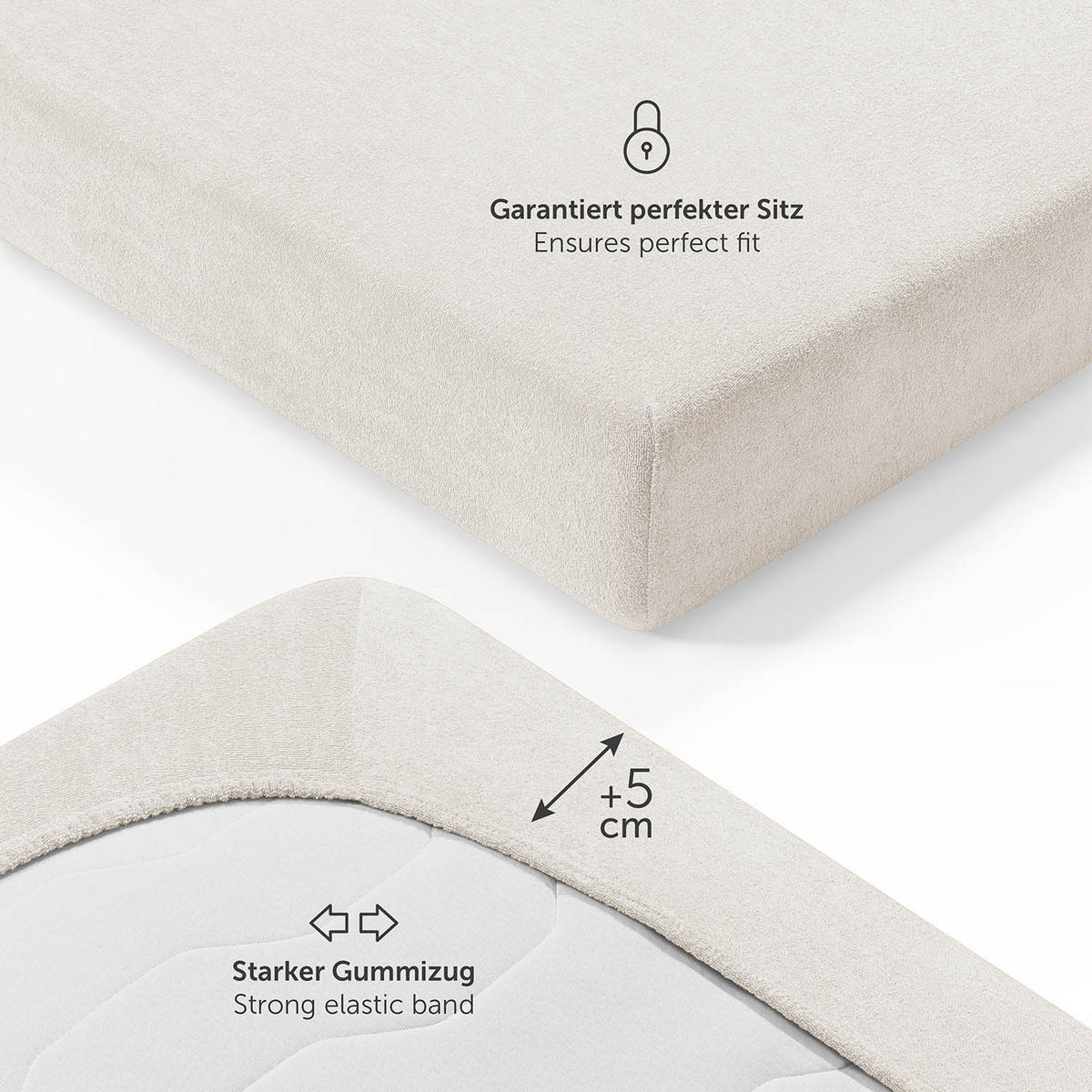 FROTÉ napínacie prestieradlo s certifikátom Oeko-TEX, 138x190x30cm, Creme - krémová, textil (138/190cm) - Blumtal