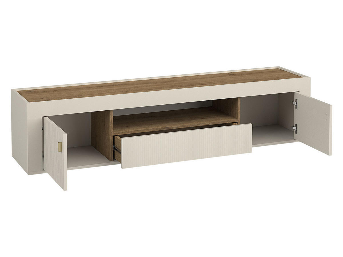 TV-LOWBOARD Mossa 2D1S MO08 - Goldfarben/Schwarz, Holzwerkstoff/Kunststoff (177/40/40cm) - MIRJAN24