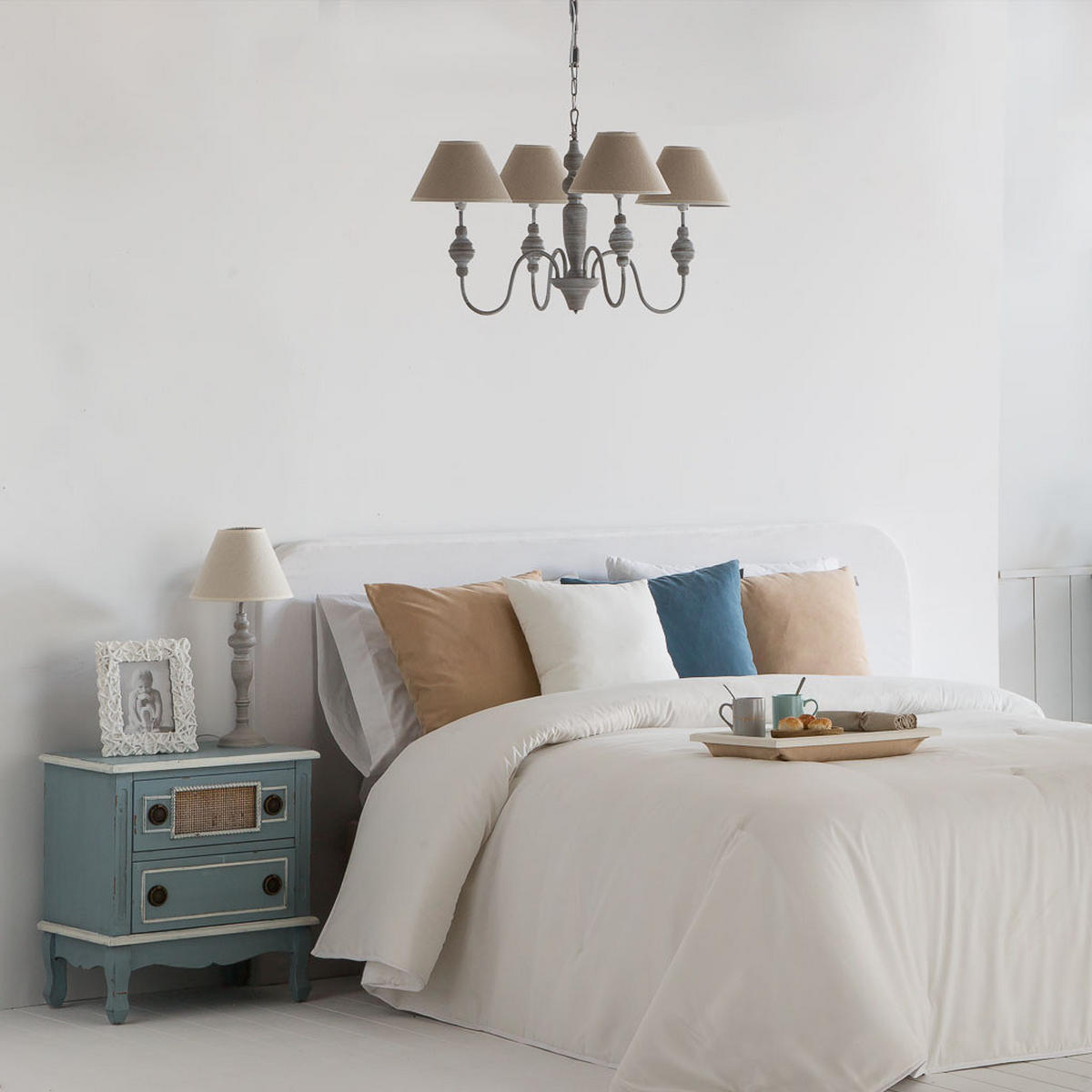 NACHTTISCH aus Holz, blau, 50x36x57cm - Blau, Holz (50/56.5/36cm) - Wanderlust