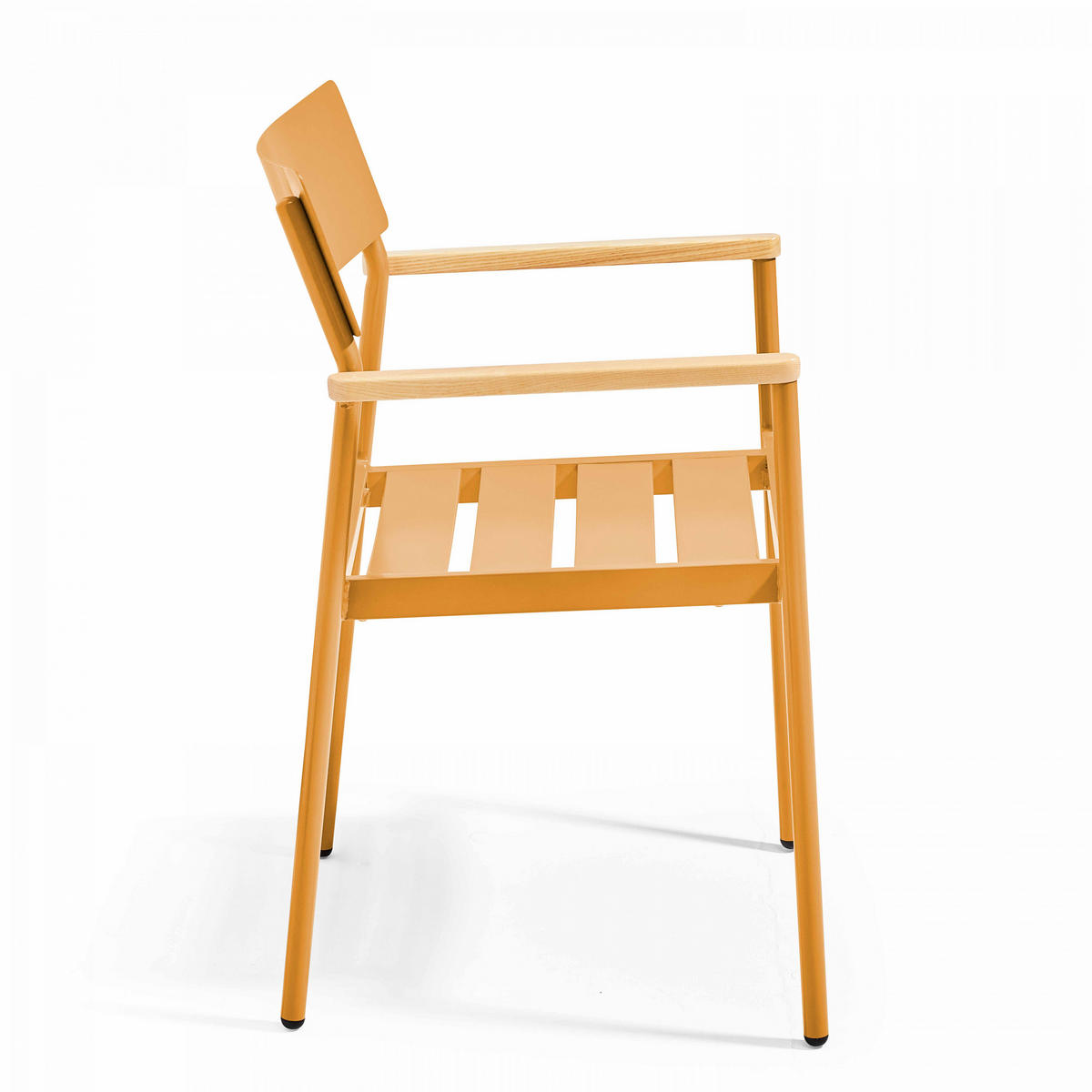 GARTENSTUHL, Holzfarbe und Gelb - Gelb, Metall (55.5/86/56.5cm) - Oviala