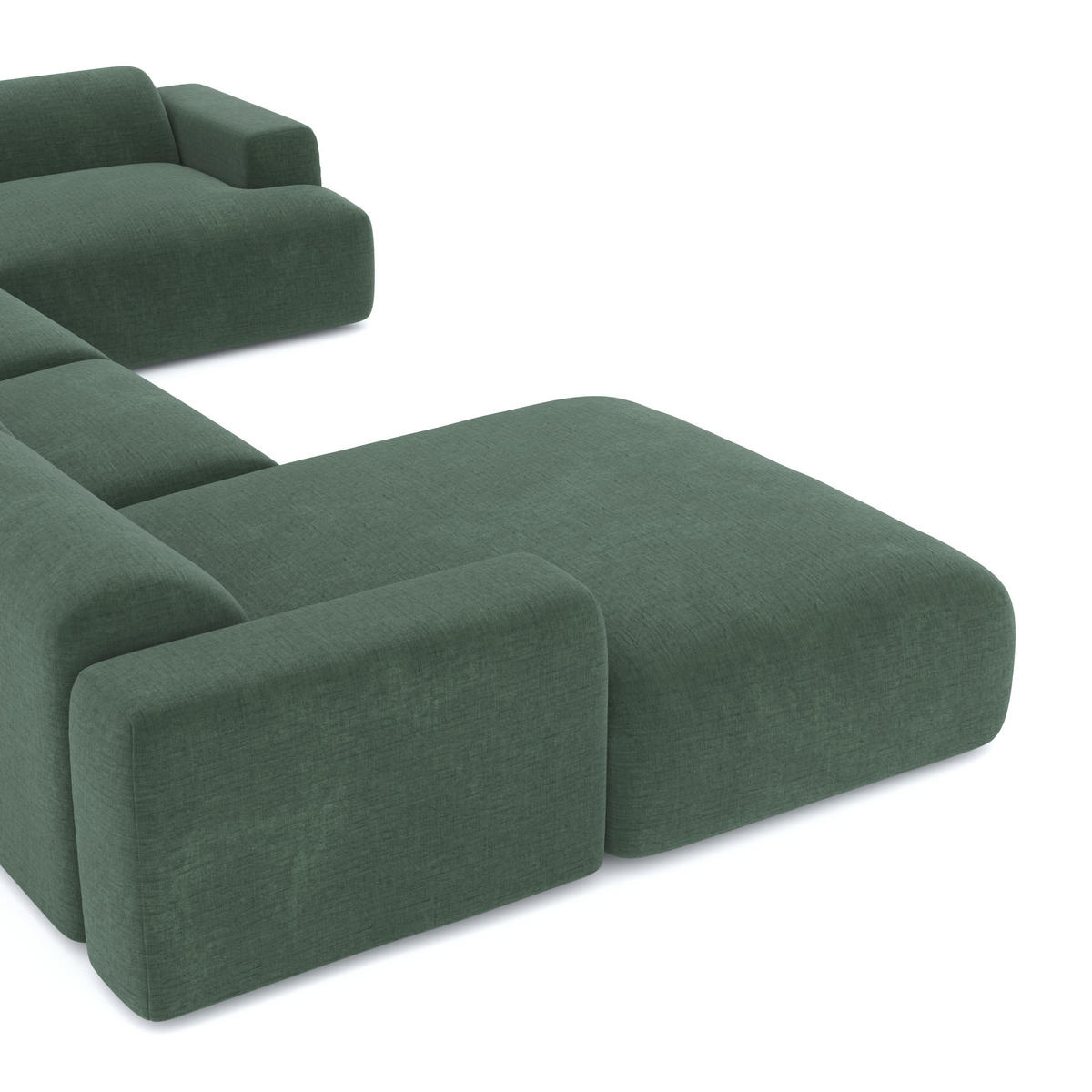 WOHNLANDSCHAFT Texturierter Samt Smaragdgrün 354cm - Smaragdgrün, Textil (354/73/164cm) - Sia Home