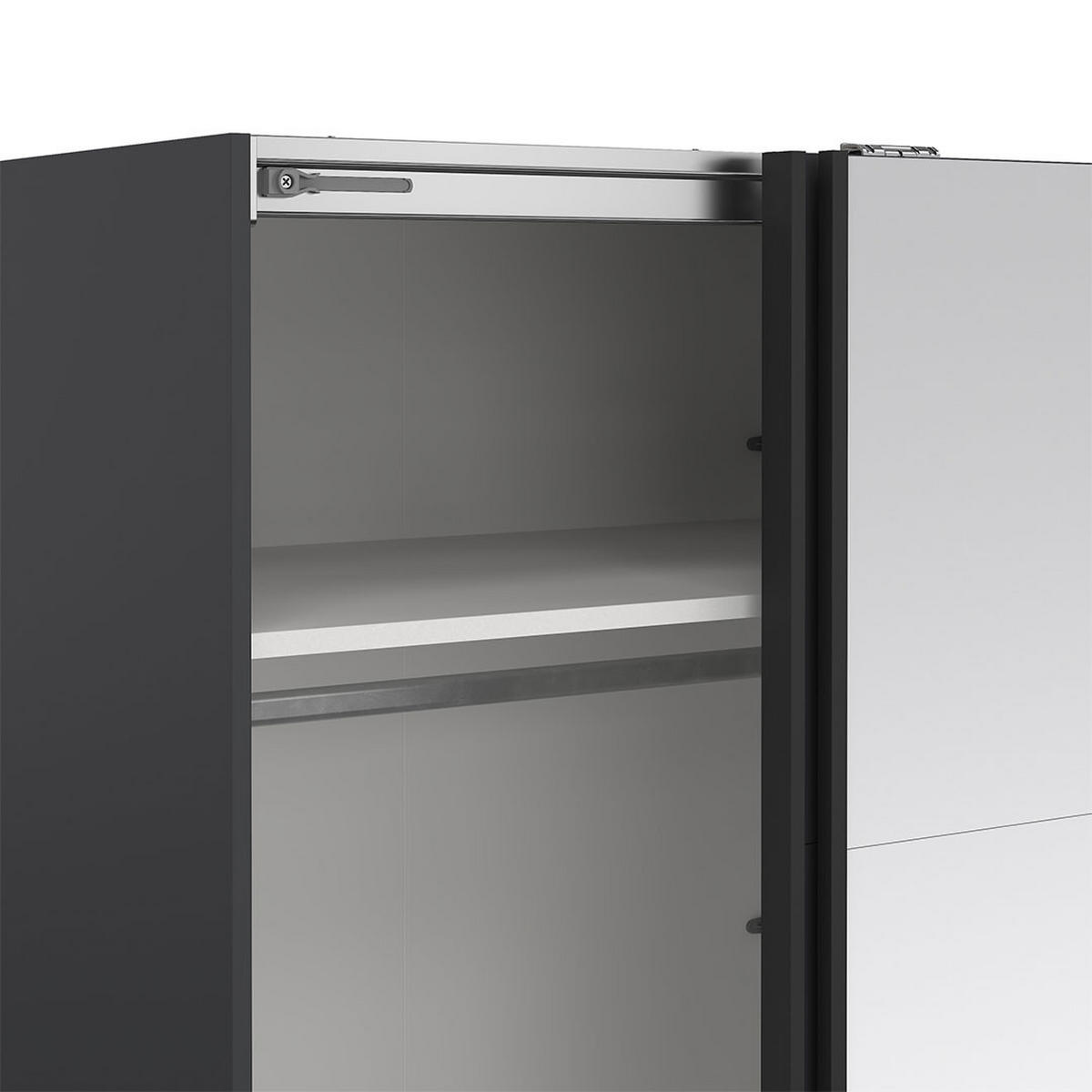 SCHIEBETÜRENSCHRANK, Bergamo, Grau, Holzwerkstoff, 179 x 67 x 221 cm - Grau, Holzwerkstoff (179/221/67cm) - ebuy24