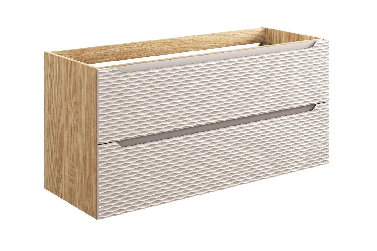 WASCHBECKENUNTERSCHRANK 120 cm 2 Teile - Ocean Beige O BM442 in Beige / Geölter Eiche - Beige, Holz (120/57/46cm)