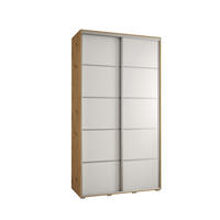 SCHWEBETÜRENSCHRANK 235,2/130/60 2-türig - Silberfarben/Weiß, Holz/Metall (130/235/60cm) - Abiks Möbel
