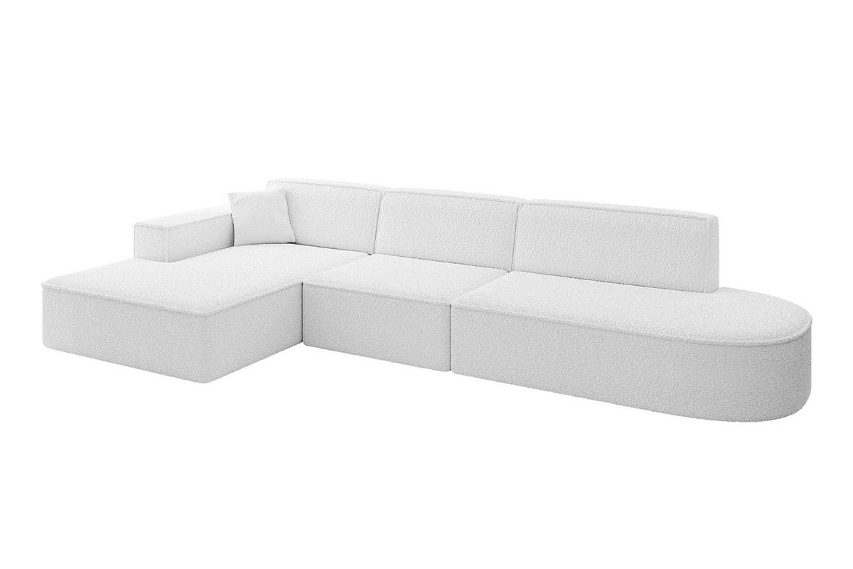 ECKSOFA Ottomane Links IREA-L2-v4 - 327x165x77 cm Weiß - Weiß, Holzwerkstoff/Textil (327/165cm) - ALTDECOR