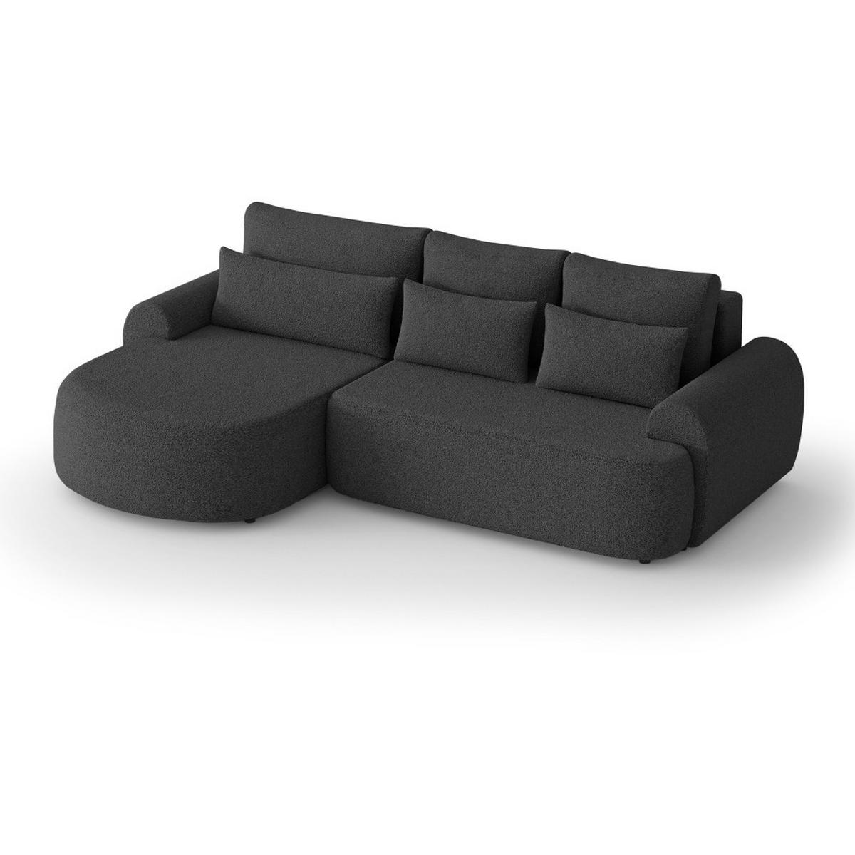 ECKSCHLAFSOFA Olivio L Schwarz, links - Schwarz, Kunststoff/Textil (266/170cm) - Beautysofa
