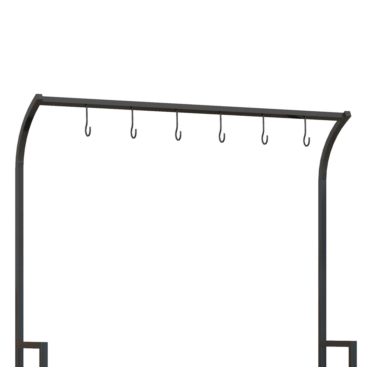 BLUMENSTÄNDER DE-05270 3 Etagen mit Haken, Metallrahmen Schwarz - Schwarz, Metall (110/50/170cm) - ComfortXL