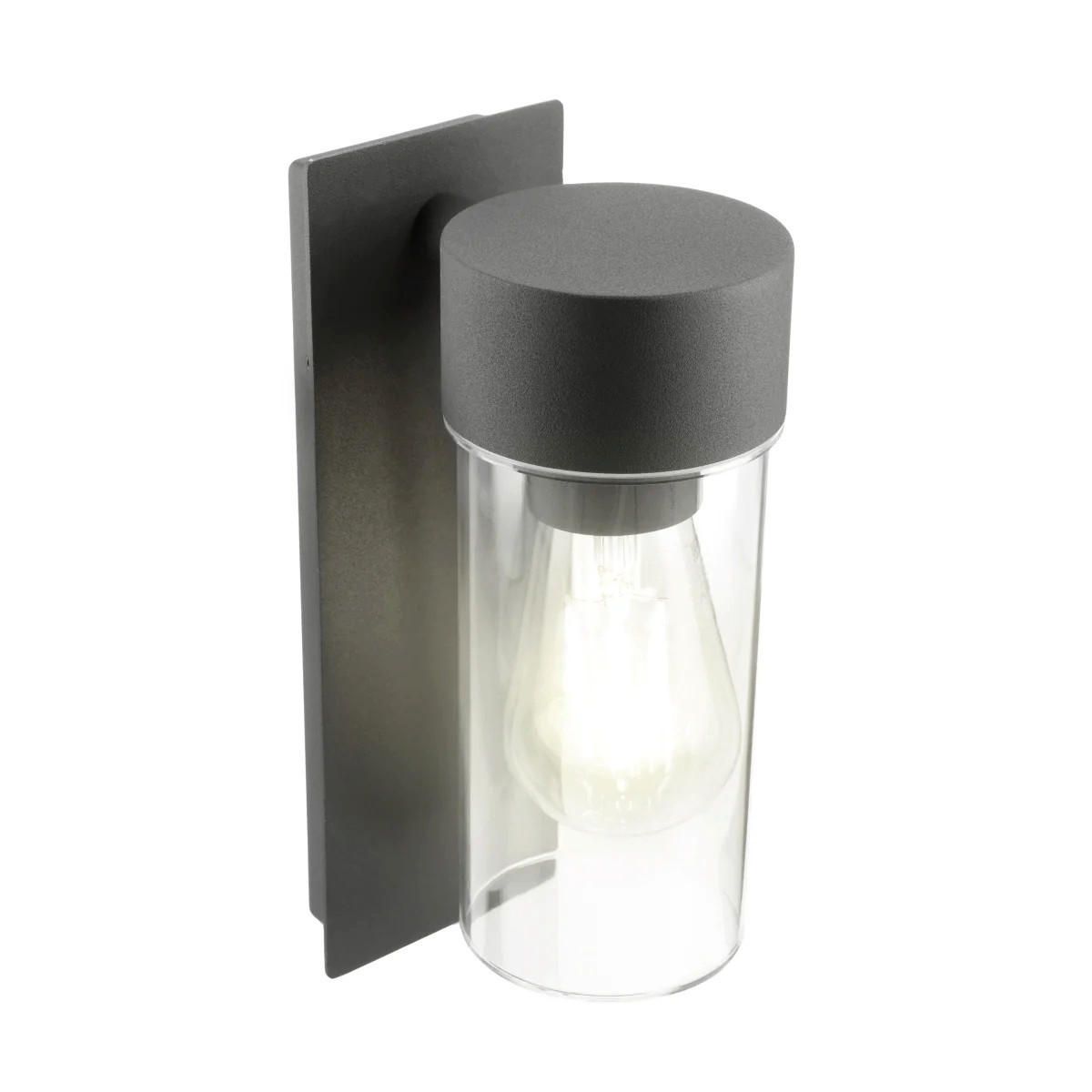 AUSSENWANDLEUCHTE Anthrazitgrau E27 Klarer Diffusor IP54 - Dunkelgrau/Anthrazit, Metall (9/25/13cm) - CGC Europe