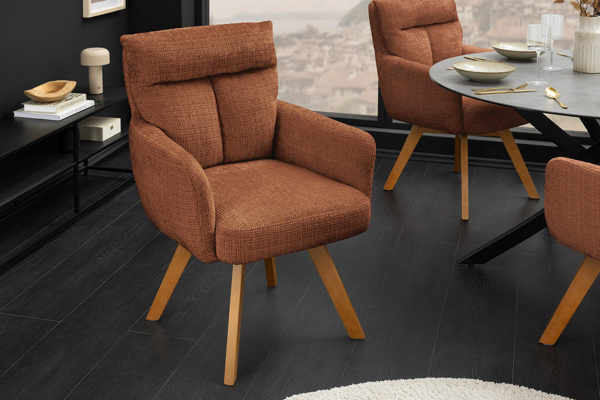 STUHL BIG GEORGE Chenille Braun 94 cm - Buchefarben/Braun, Holz/Textil (61/94/66cm) - riess-ambiente