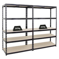SCHWERLASTREGAL Giant Tiger 2er-Set mit 2x 200x120x60 cm Fachlast 265 kg 5-Ebenen Schwarz - Schwarz, Metall (240/200/60cm) - PROREGAL
