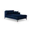 CHAISELONGUE rechts Mamaia aus Samt königsblau - Blau, Textil (102/75/185cm) - Micadoni