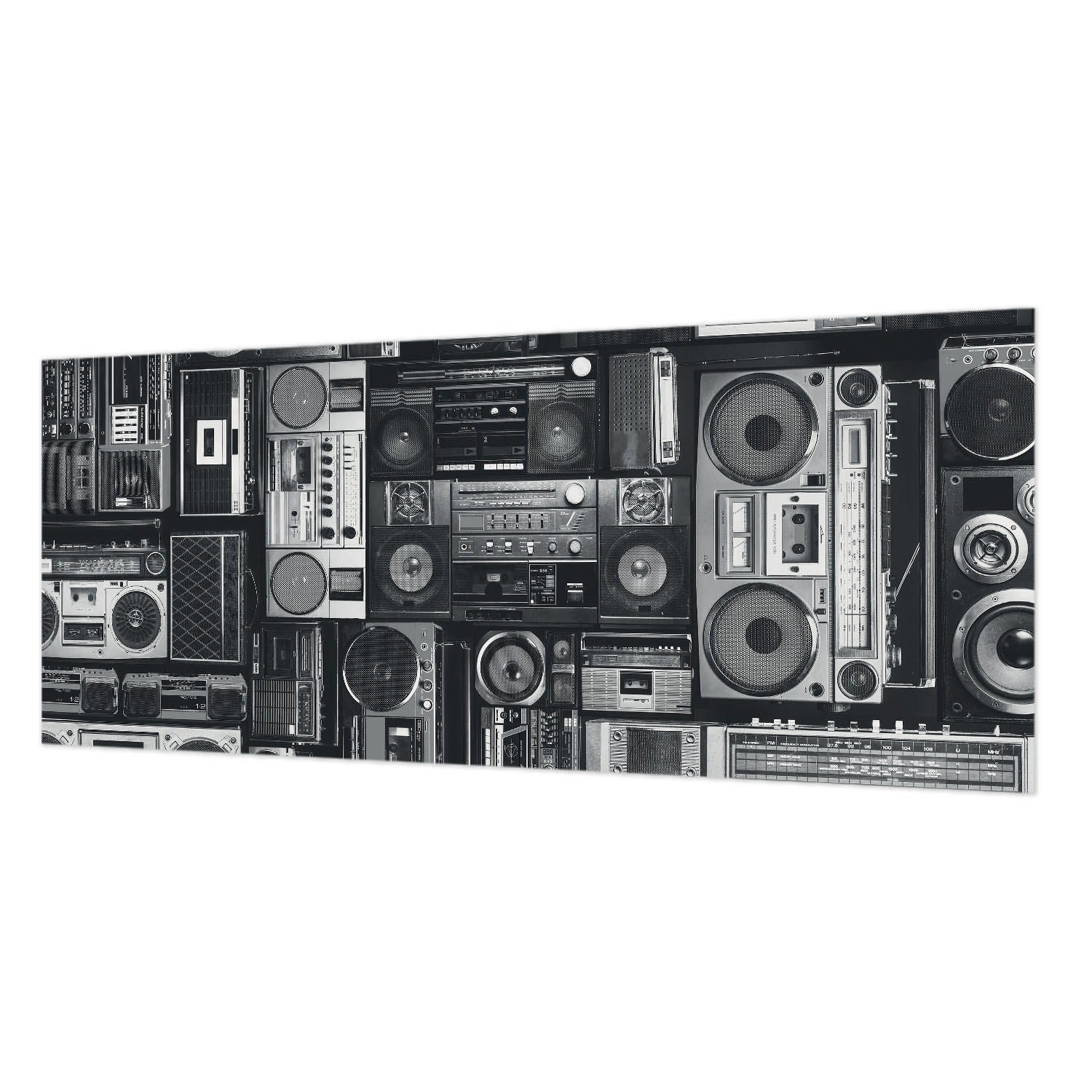 FOTOTAPETE 250x104 cm - Retro-Radio - Schwarz, Textil (250/104cm) - Wallfluent